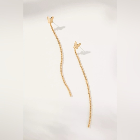 Anthropologie Jewelry - NWT Butterfly Chain Drop Earrings